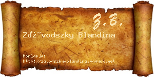 Závodszky Blandina névjegykártya